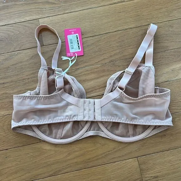 NEW Curvy Kate Eye Spy Balcony Bra 38F NWT Blush Pink Nude Sheer Large Bust - Picture 6 of 10
